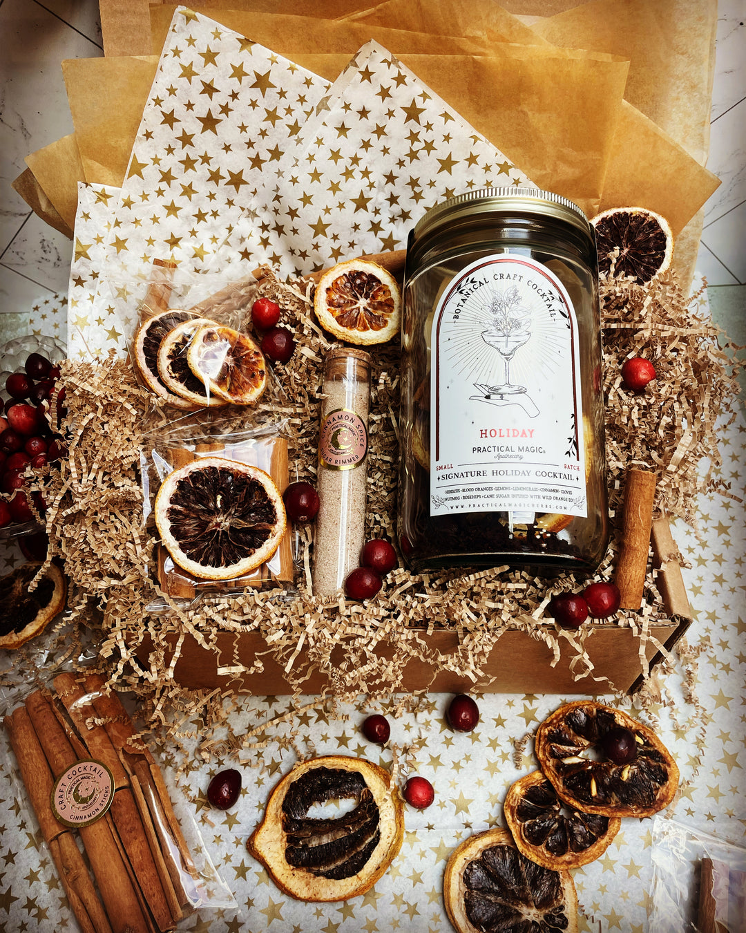 Practical Magic Complete Craft-Cocktail Kit Gift Set w/ Cocktail Rimmer & Dried Fruit Garnishes