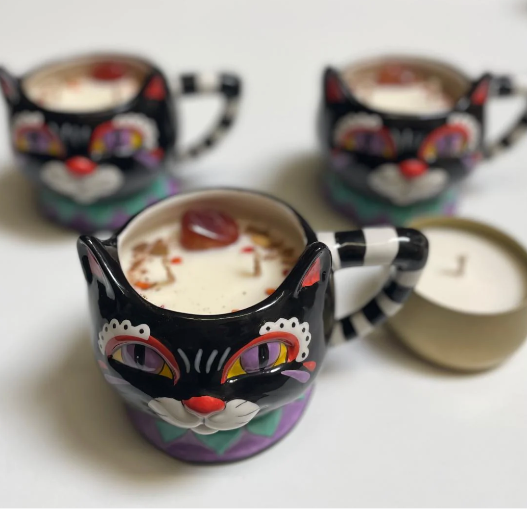 limited edition magic halloween cat candles