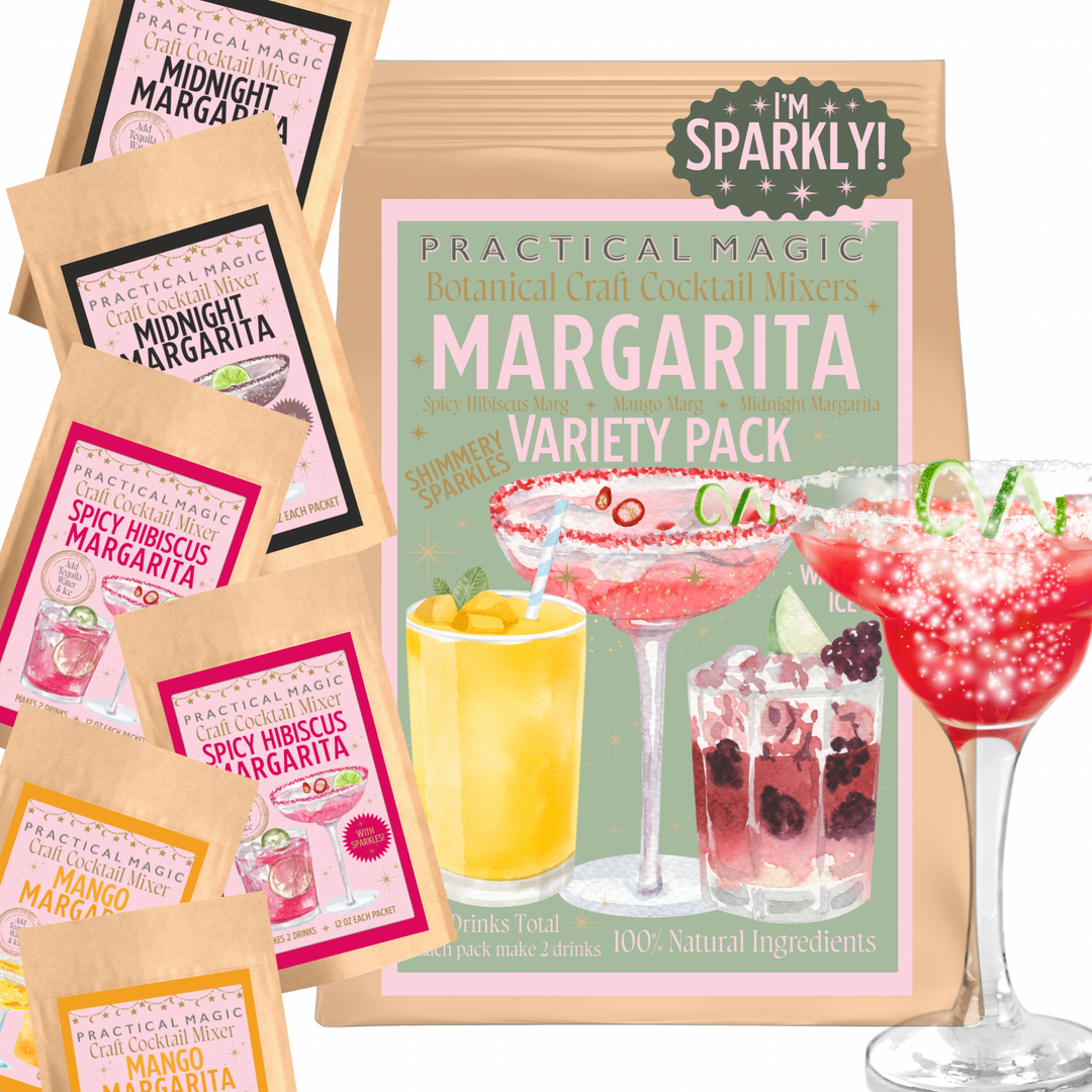 Shimmery Margarita Variety Pack Instant Packets, Just add water and Ice 12 Cocktails or Mocktails