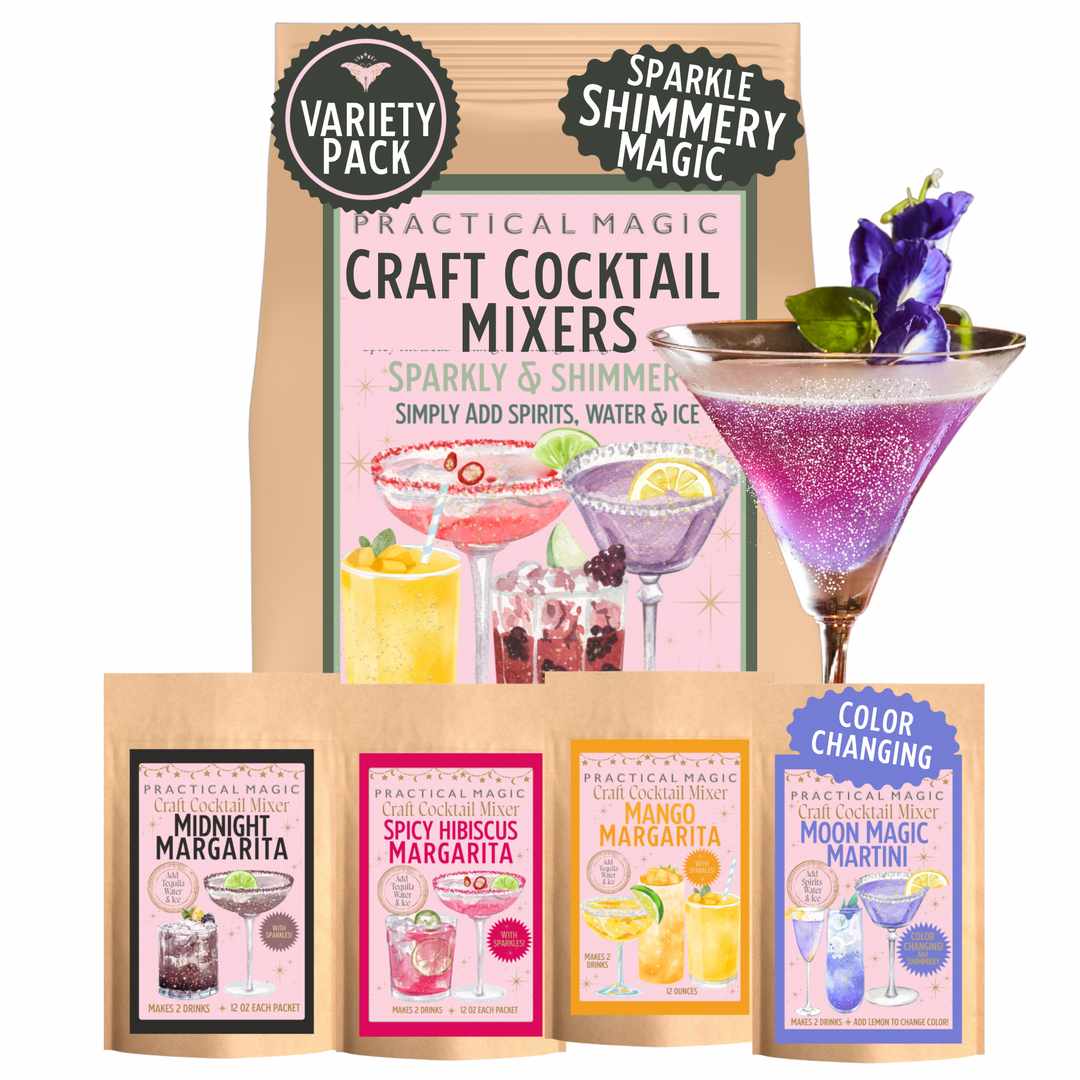 Instant Cocktail / Mocktail Mixer Variety Pack - 16 Drinks, Midnight Margarita, Moon Magic, Spicy Marg & Mango Marg