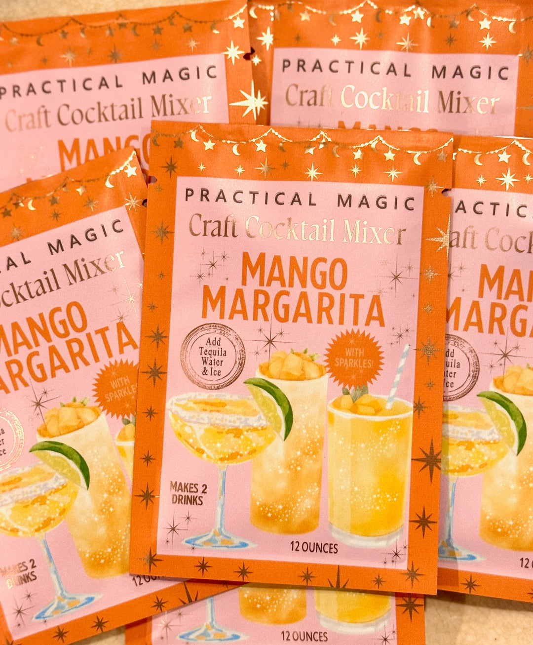 Shimmery Margarita Variety Pack Instant Packets, Just add water and Ice 12 Cocktails or Mocktails